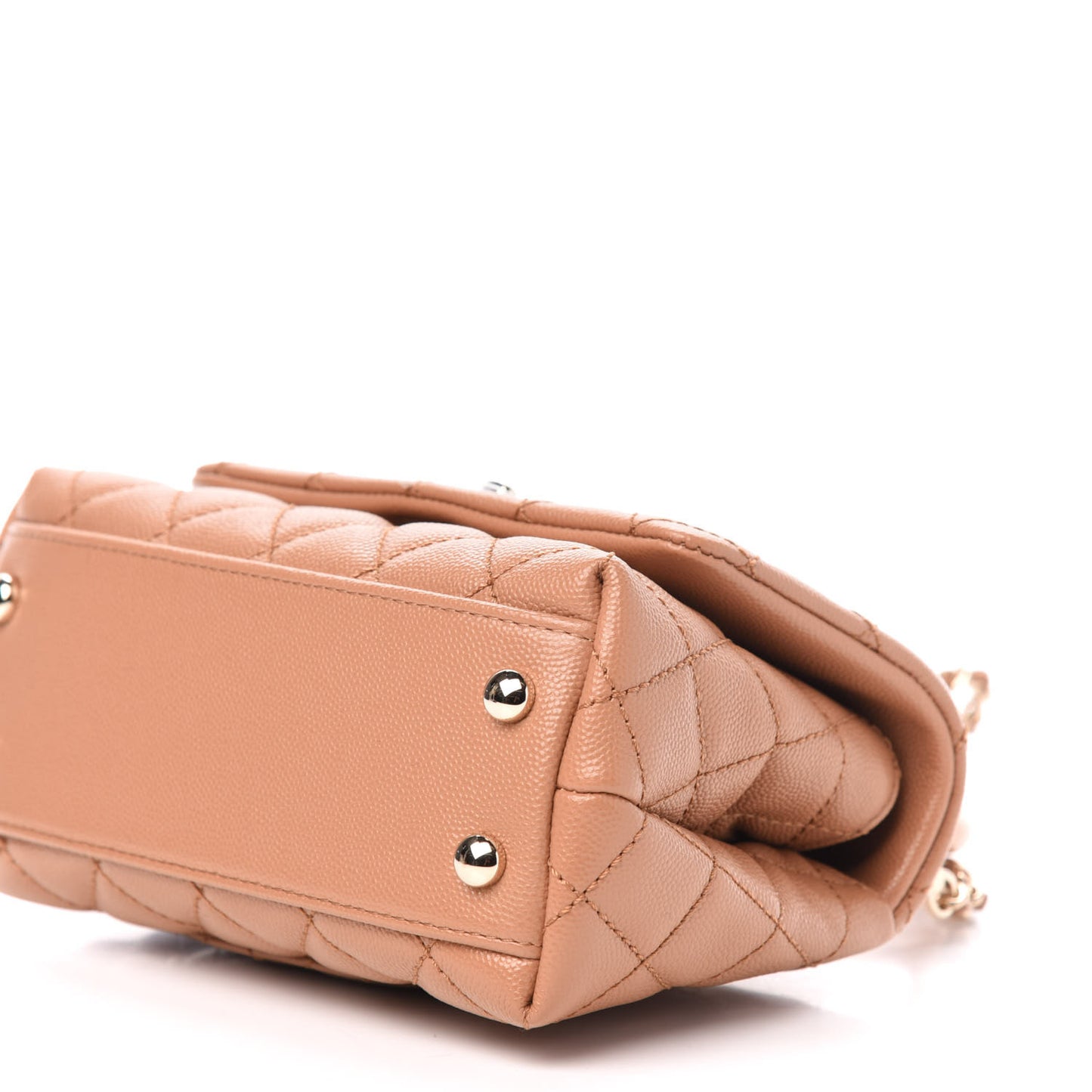 Caviar Lizard Embossed Quilted Extra Mini Coco Handle Flap Brown