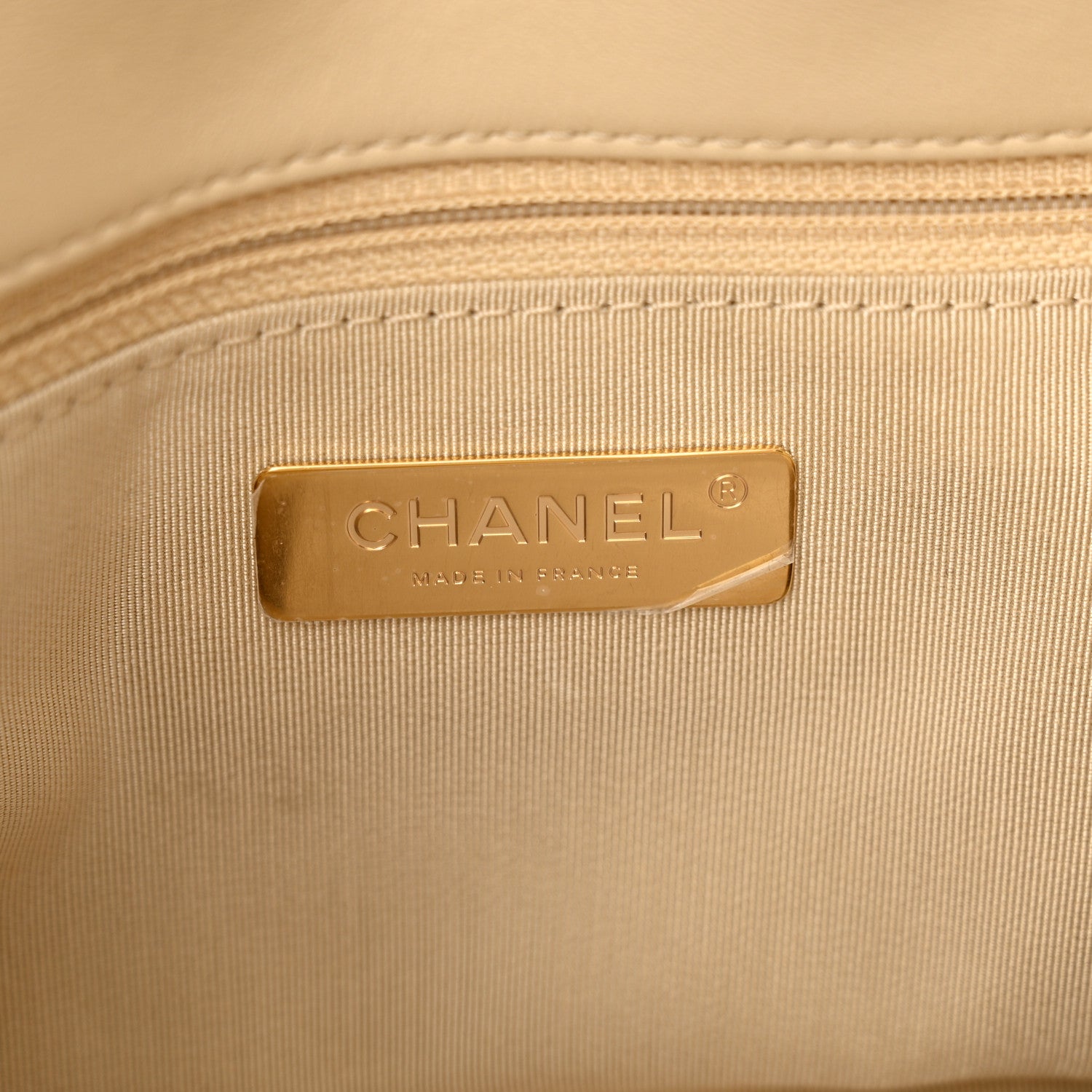Chanel Lambskin Quilted Medium Chanel 19 Flap Beige 6 of 12