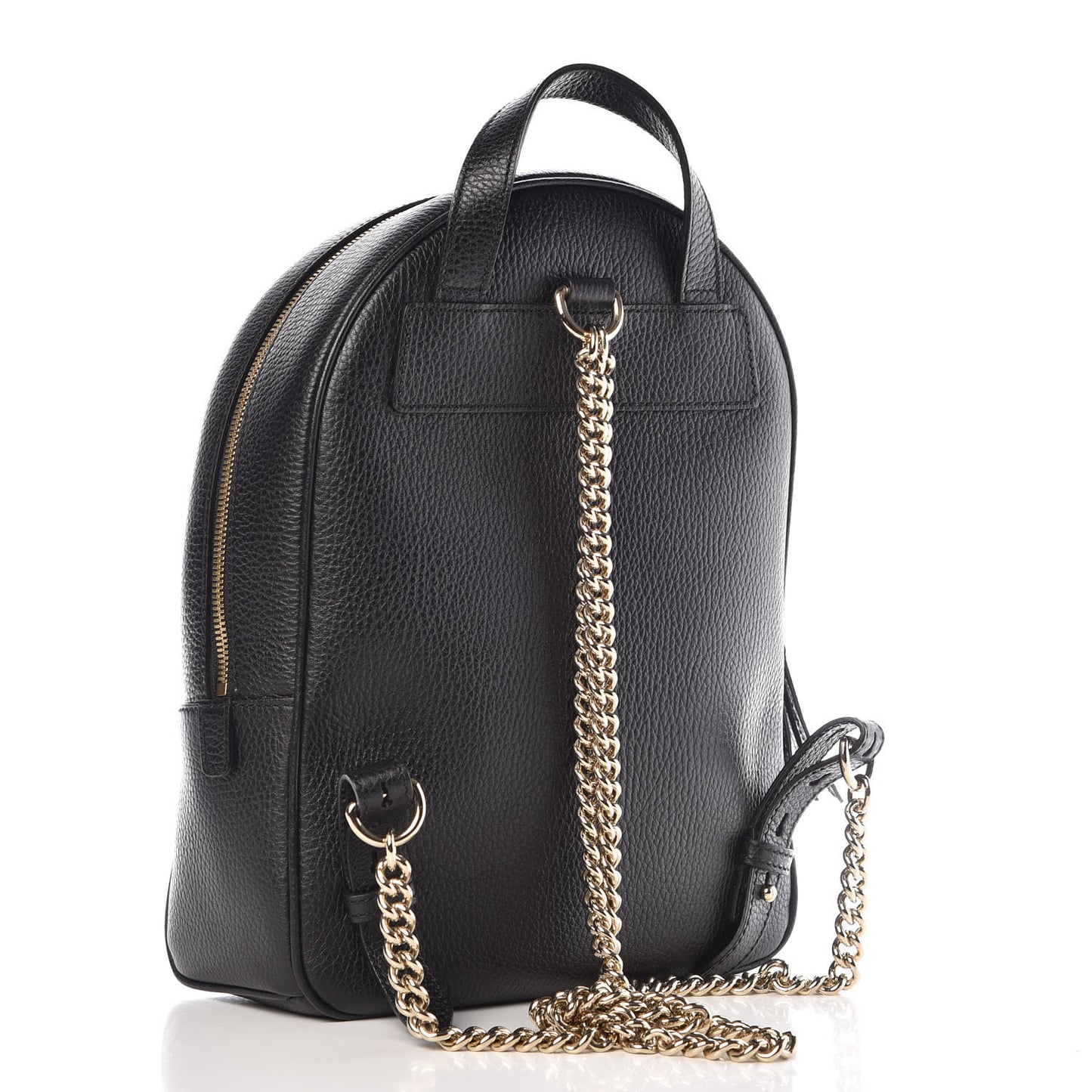 Pebbled Calfskin Soho Chain Backpack Black