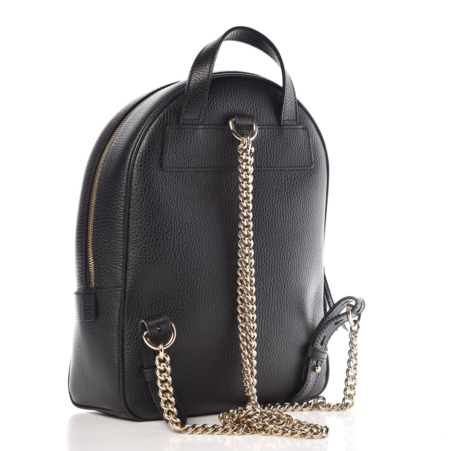 Gucci Pebbled Calfskin Soho Chain Backpack Black 3 of 9