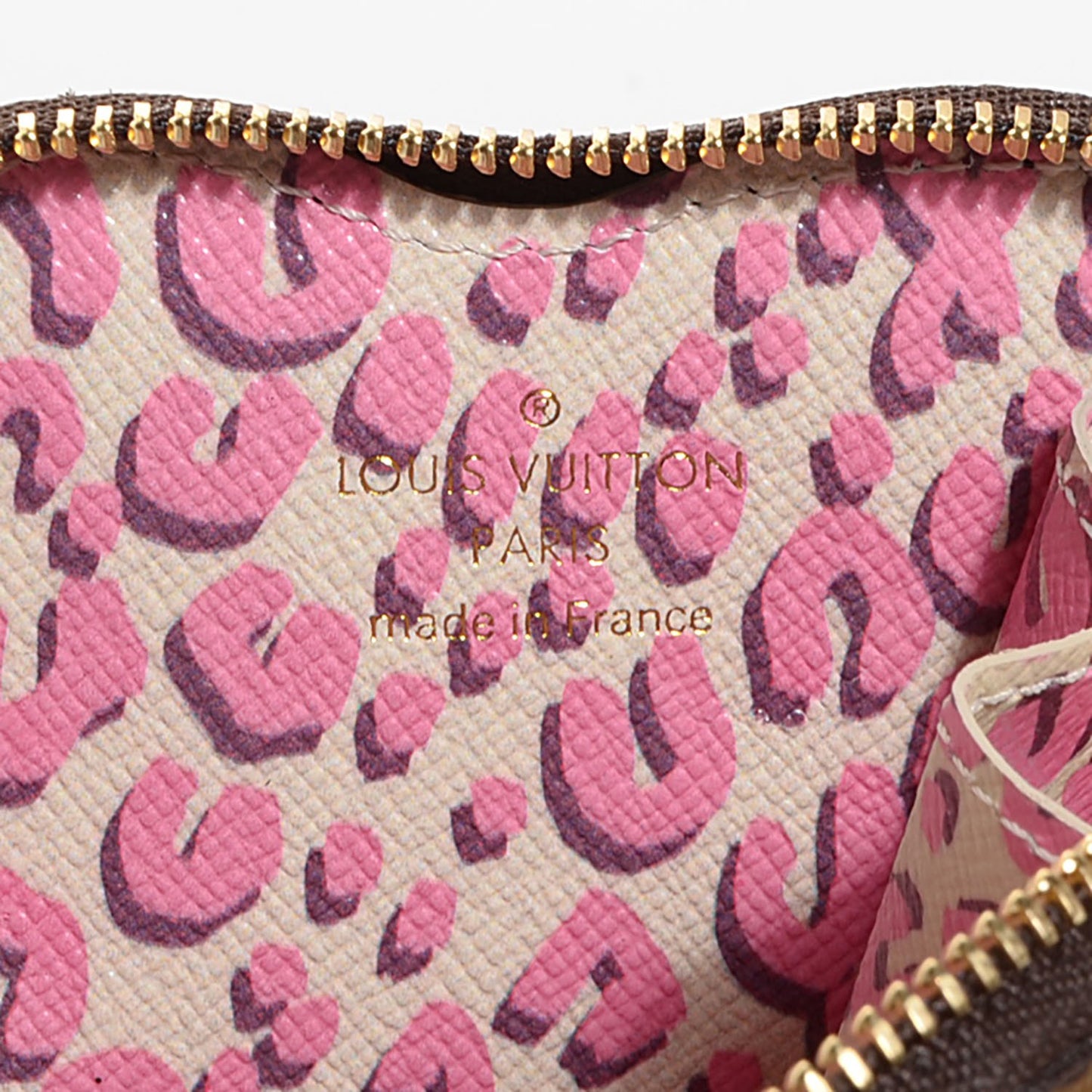 Monogram Leopard Coeur Heart Coin Purse Blanc Corail
