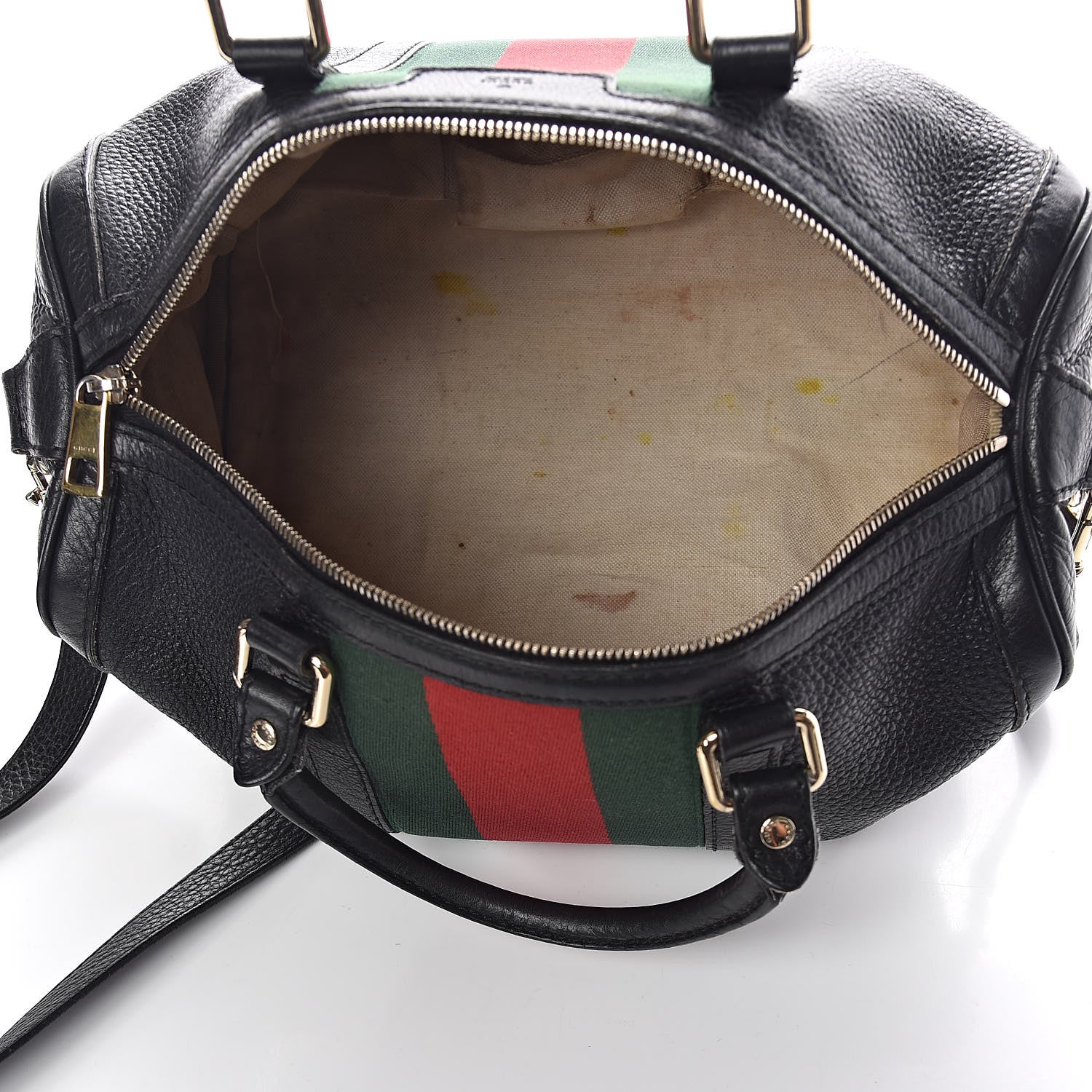Gucci Calfskin Vintage Web Medium Boston Black 5 of 12