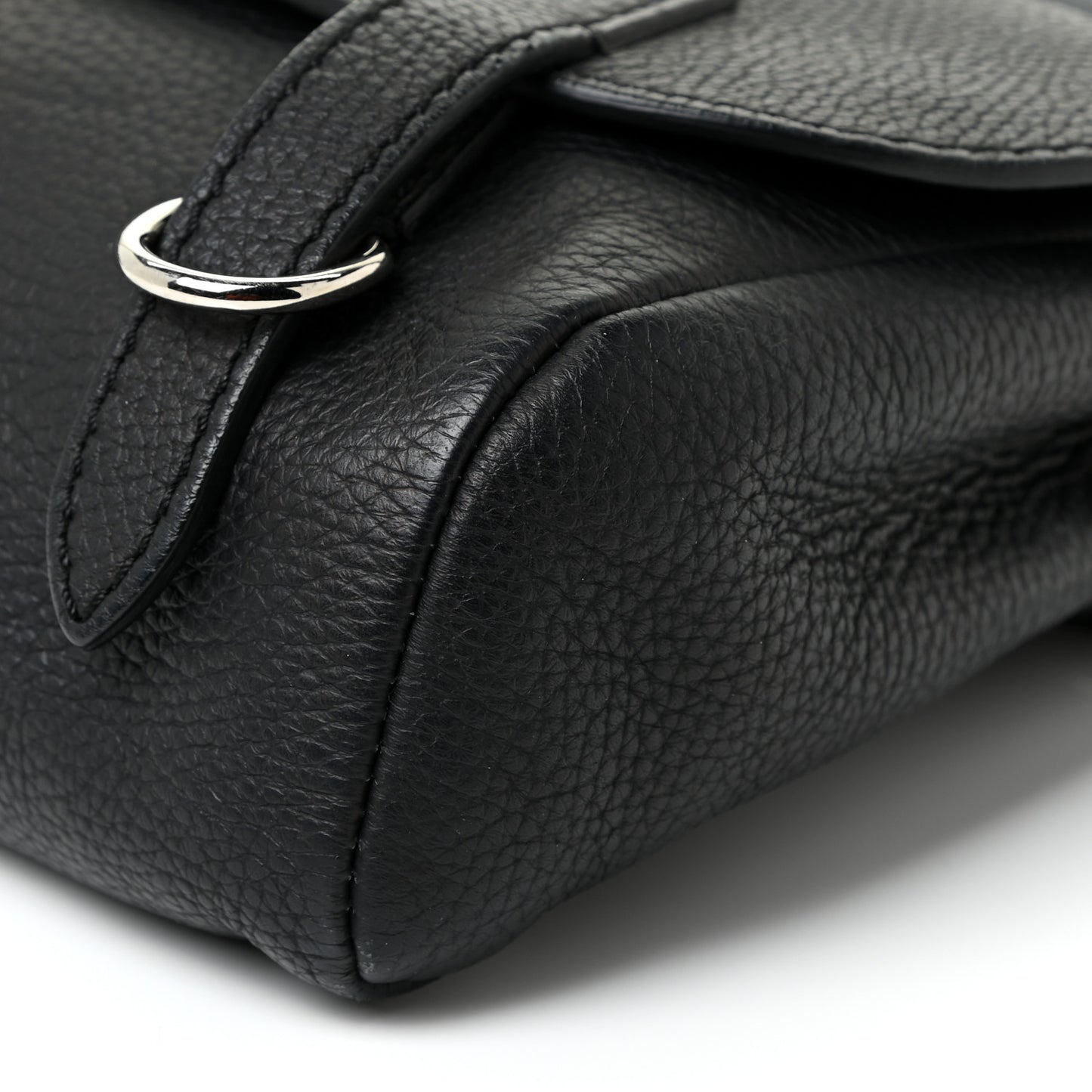 Soft Grain Calfskin Baby Bridle Saddle Bag Black