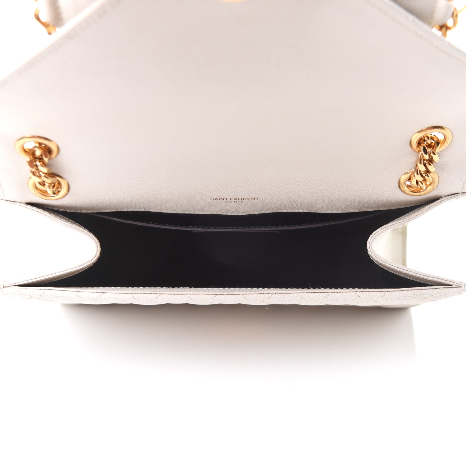 Saint Laurent Grain De Poudre Textured Mixed Matelasse Medium Triquilt Monogram Satchel Crema Soft 5 of 12