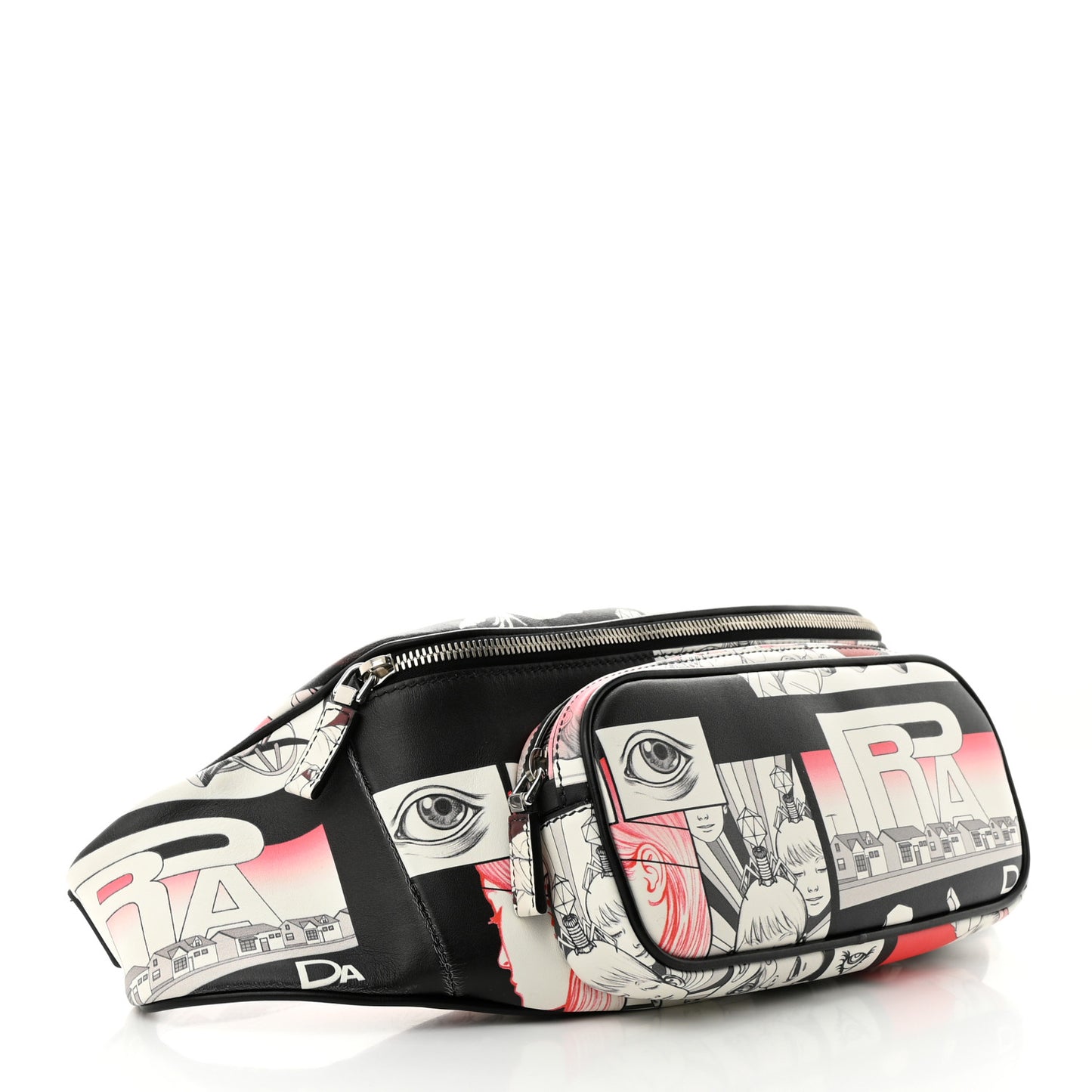 X JAMES JEAN Vitello DNA Flat Belt Bag Black