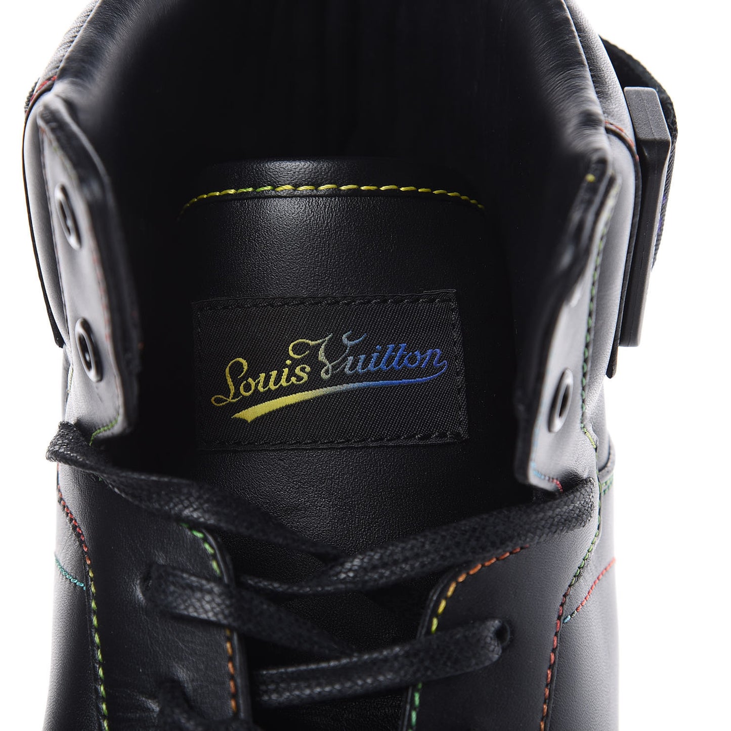 Calfskin Rivoli High Top Sneakers 10.5 Black Multicolor