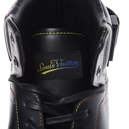 Louis Vuitton Calfskin Rivoli High Top Sneakers 10.5 Black Multicolor 7 of 10