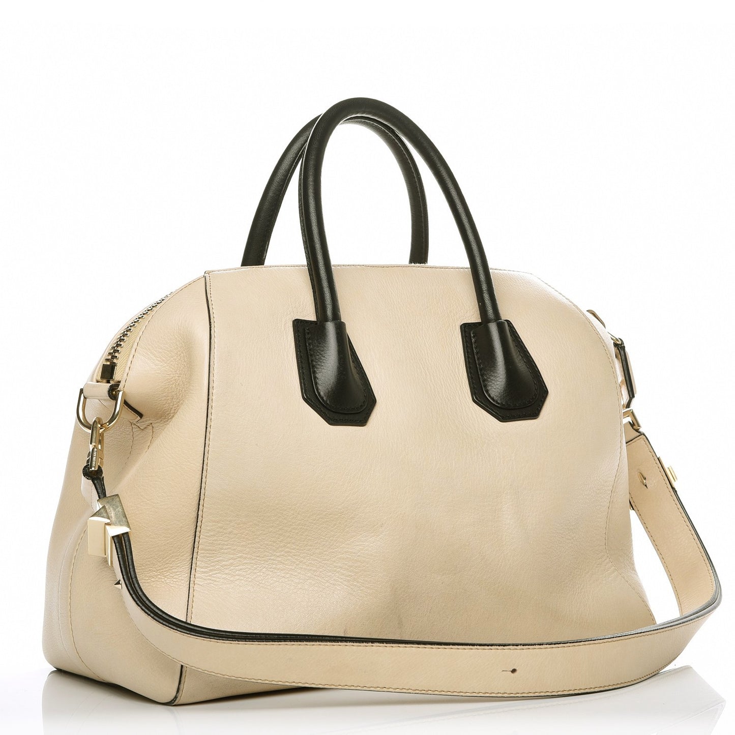 Calfskin Leather Bi-Color Medium Antigona Beige Black