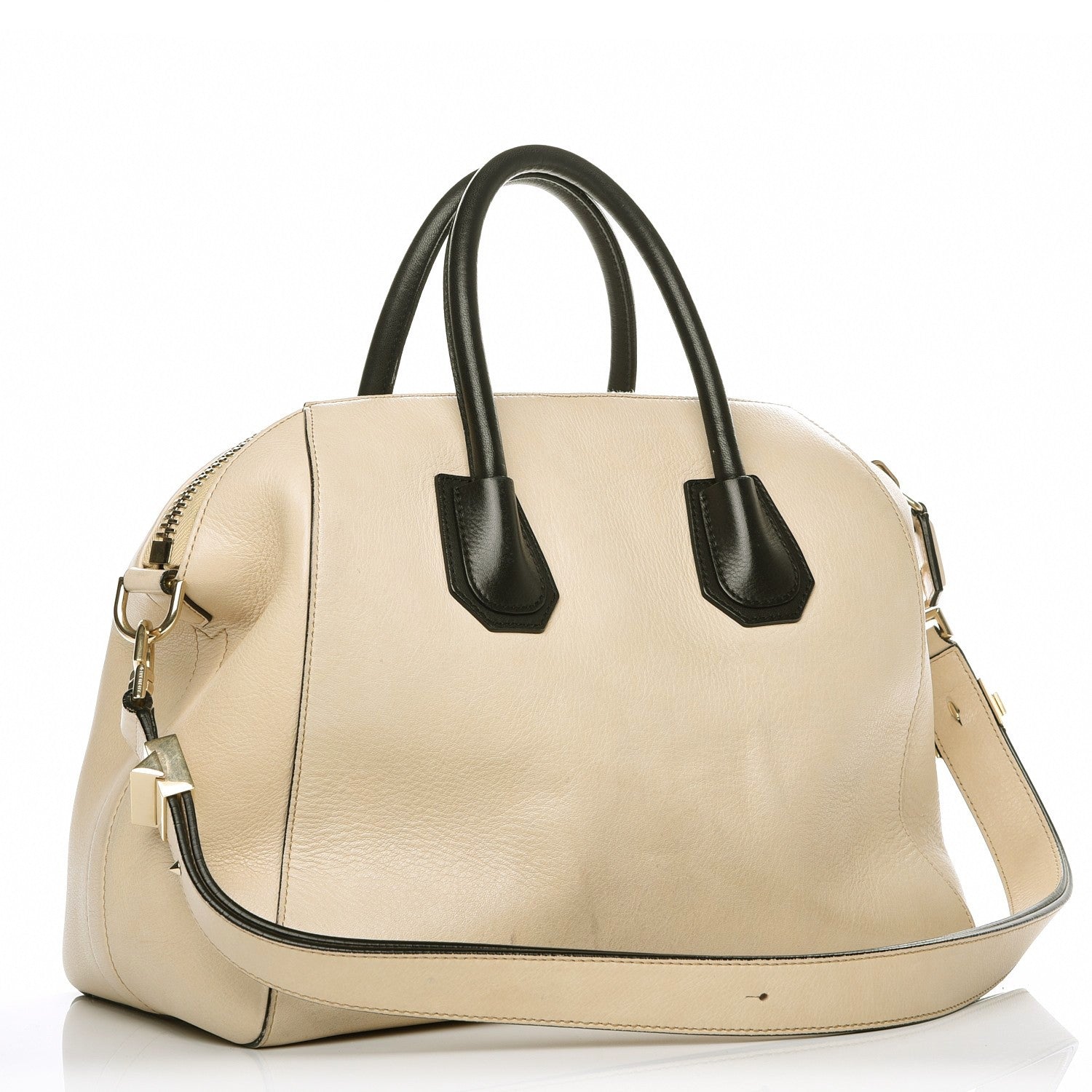Givenchy Calfskin Leather Bi-Color Medium Antigona Beige Black 5 of 12