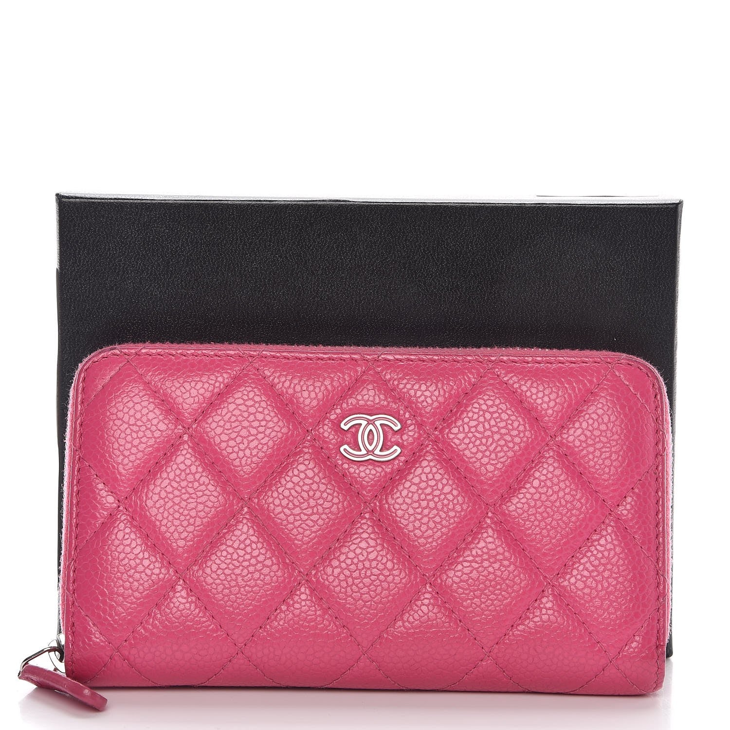 Chanel Caviar Quilted Small Zip Around Wallet Pink 12 of 12