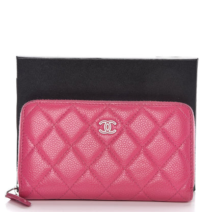 Chanel Caviar Quilted Small Zip Around Wallet Pink 12 of 12