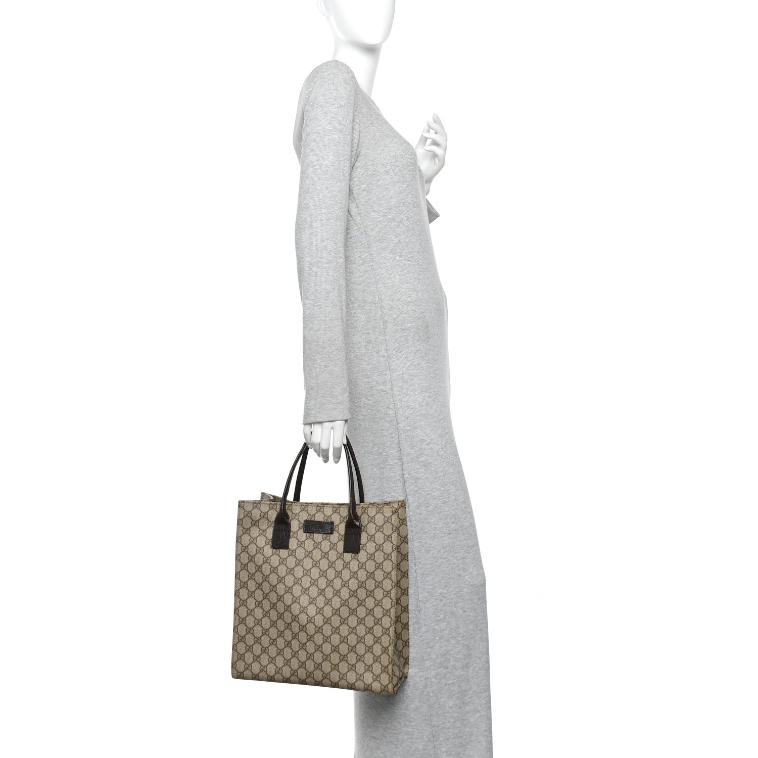 Gucci GG Plus Monogram Small Vertical Tote Dark Brown 2 of 10