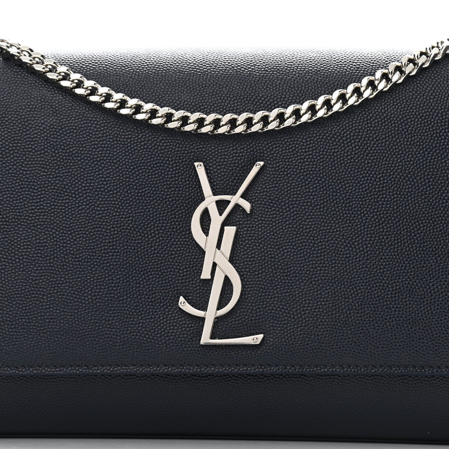 Grain De Poudre Medium Classic Monogram Kate Satchel Deep Marine
