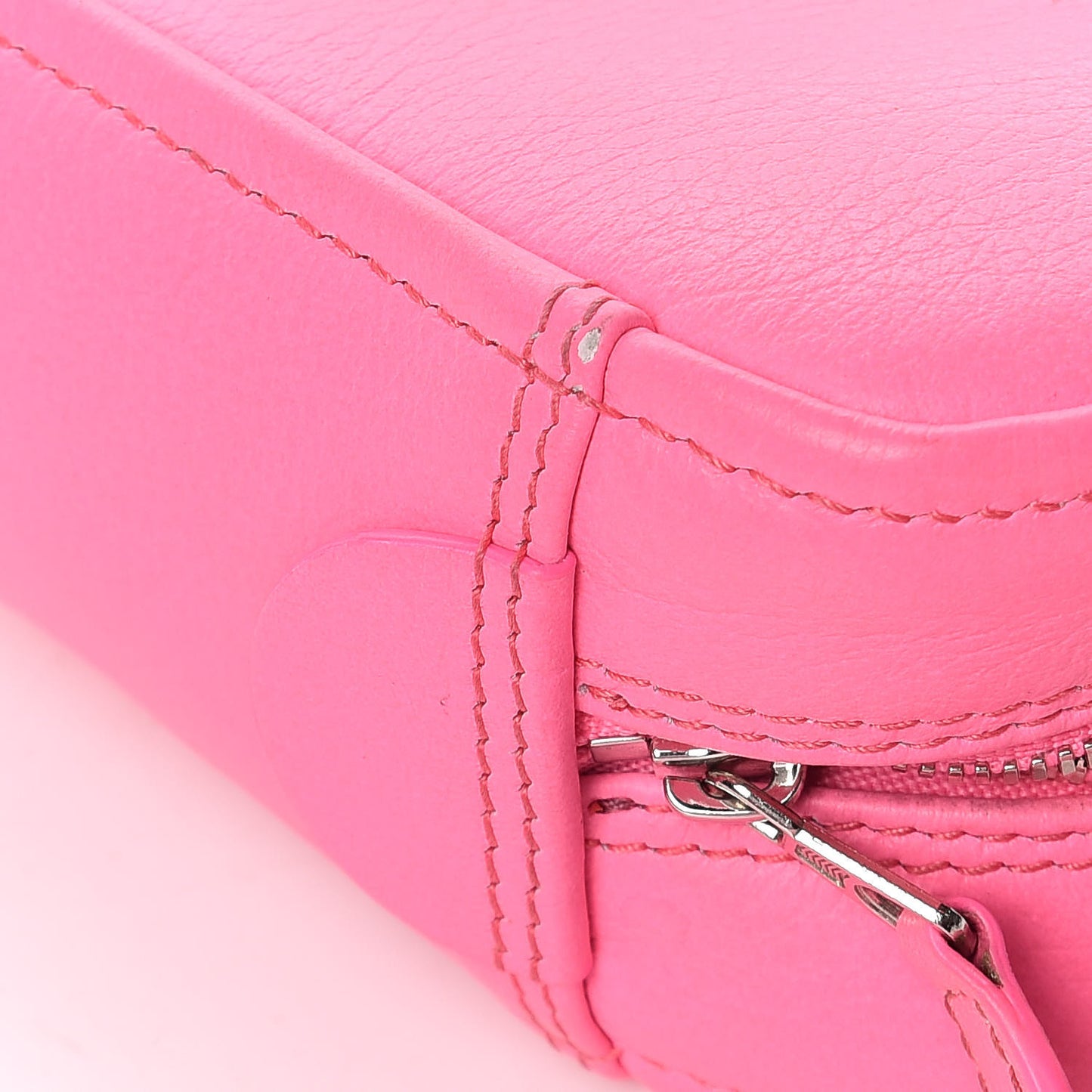 Shiny Day Calfskin XS Triangle Duffle Acid Pink Black
