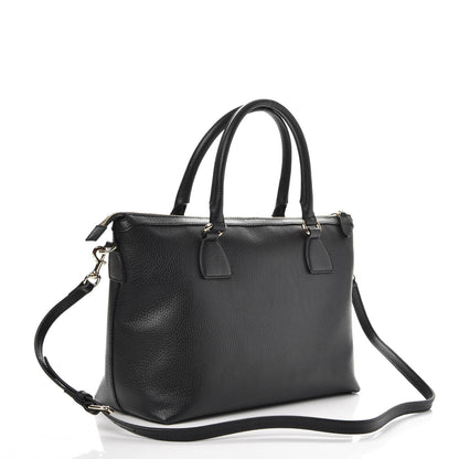 Gucci Dollar Calfskin GG Charm Satchel Black 4 of 8