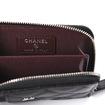 Chanel Caviar Quilted Zip Card Holder Black 7 of 9