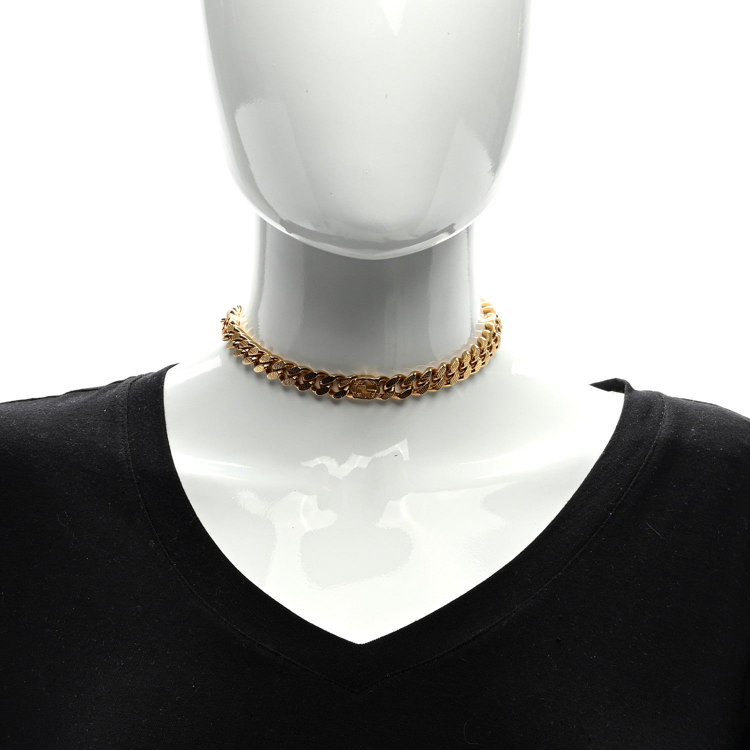 Gucci Interlocking G Script Choker Necklace Gold 2 of 4