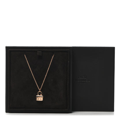 Hermes 18K Rose Gold Diamond Constance Amulettes Charm Pendant Necklace 6 of 6