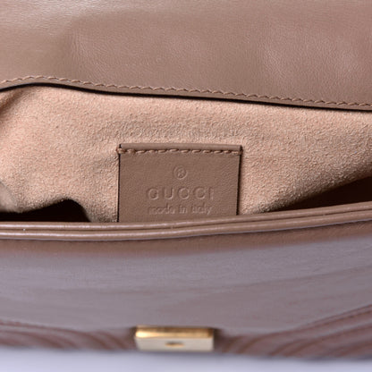 Gucci Calfskin Matelasse Mini GG Marmont Top Handle Shoulder Bag Porcelain Rose 8 of 10
