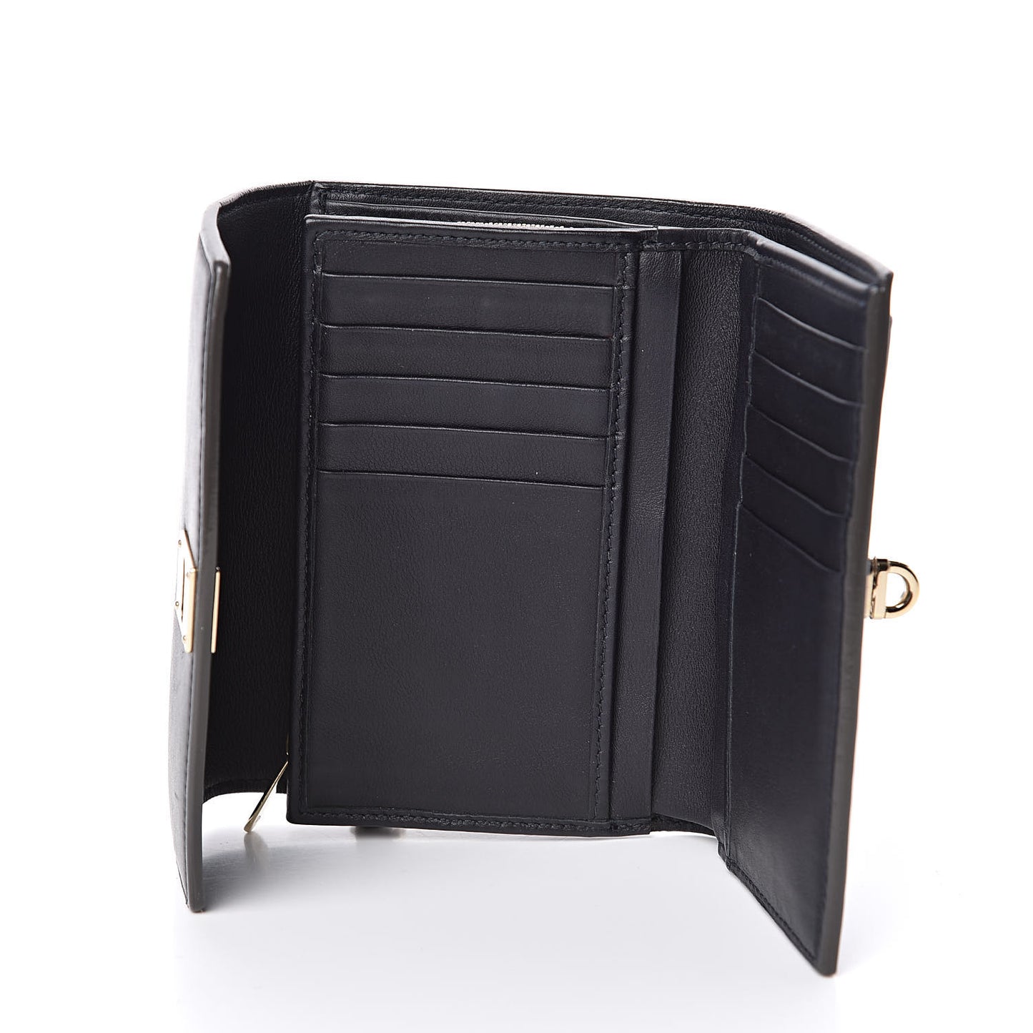 Calfskin Bi-Color Wallet Black Blue