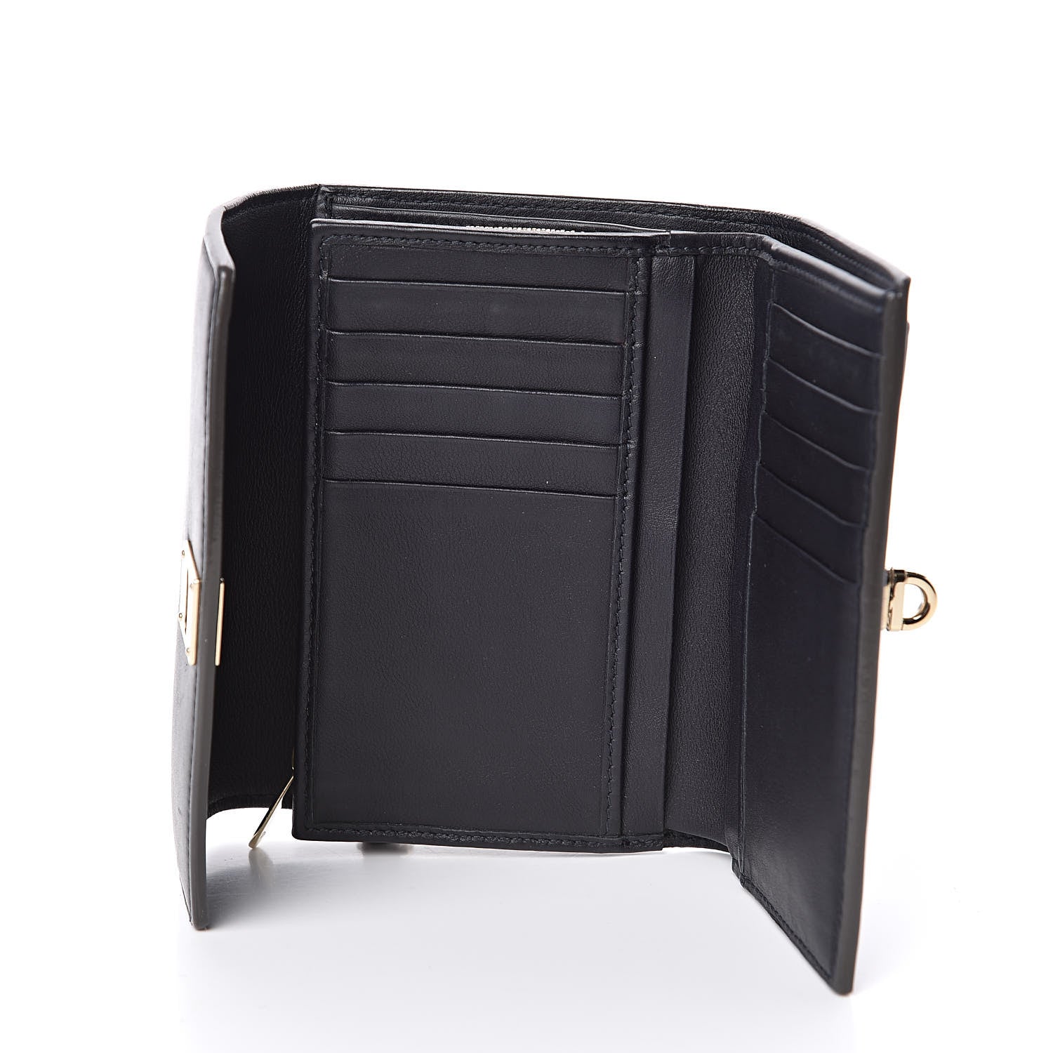 Christian Dior Calfskin Bi-Color Wallet Black Blue 5 of 6