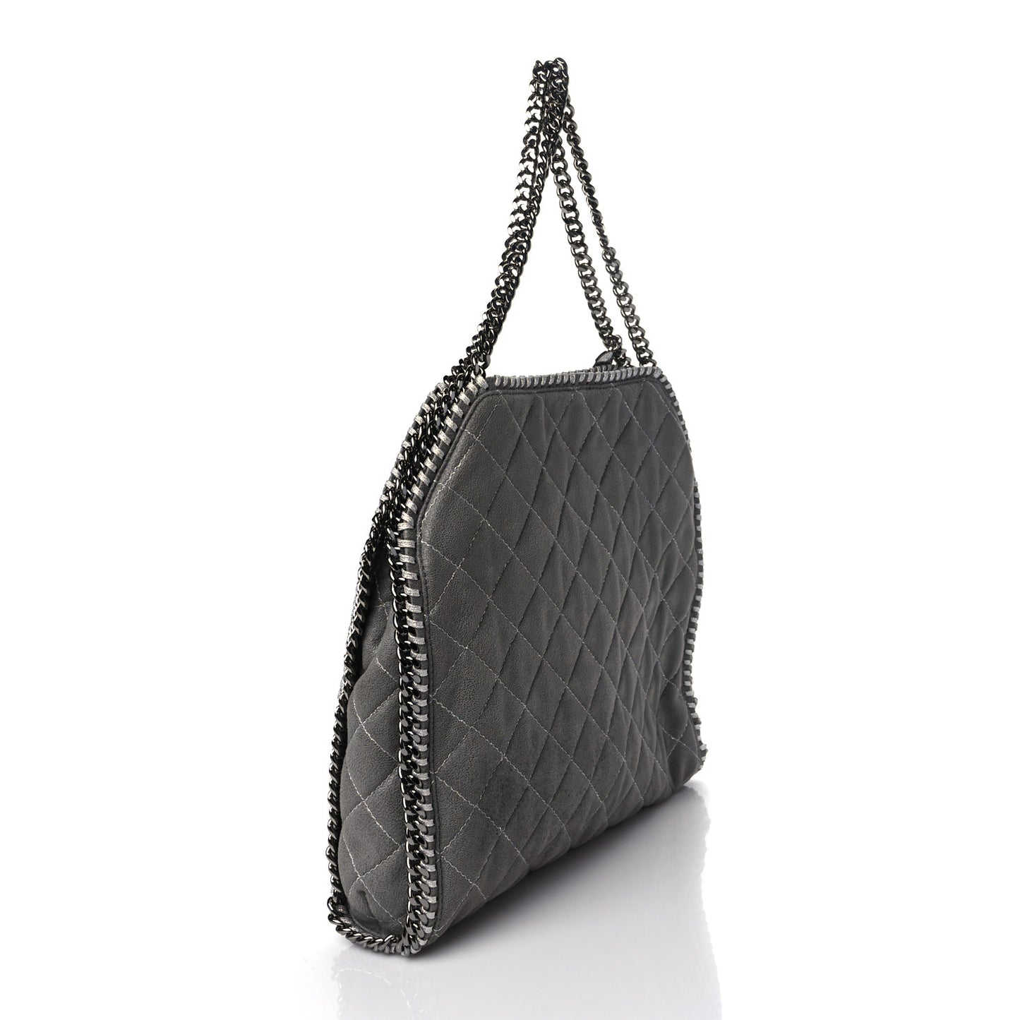 Shaggy Deer Quilted Small Falabella Tote Grey