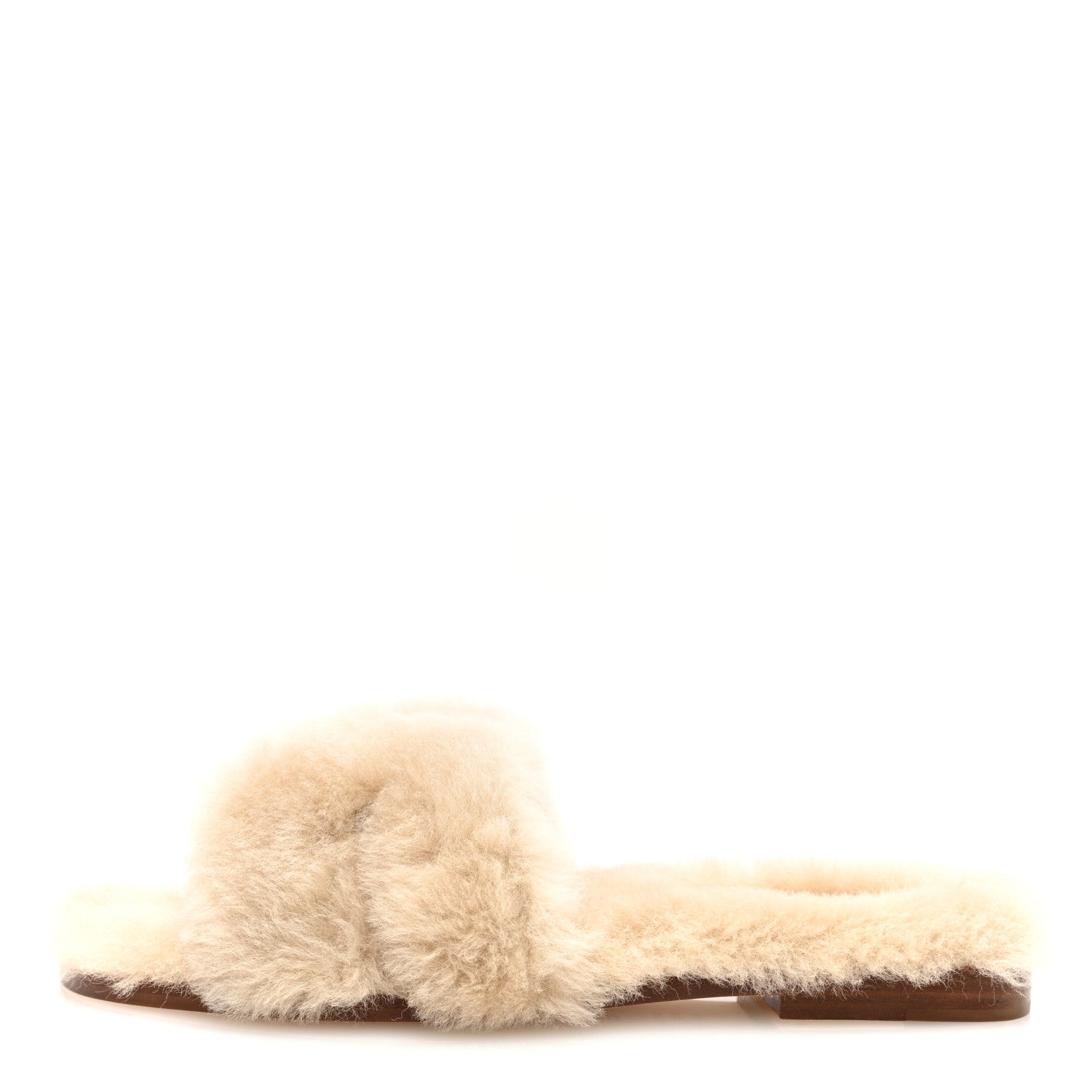Hermes Woolskin Oran Sandals 39 Beige Argile 1 of 8