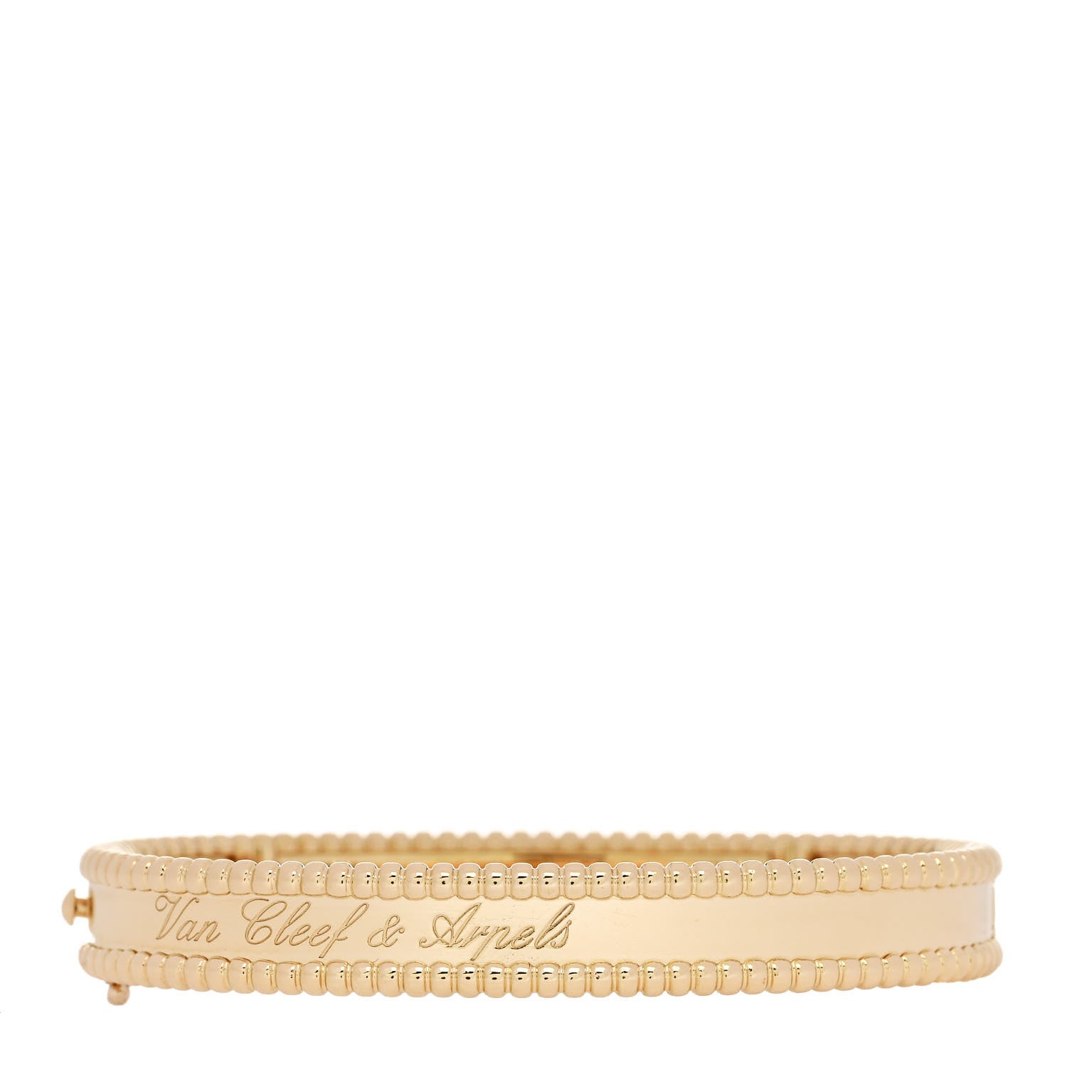 Van Cleef & Arpels 18K Yellow Gold Perlee Signature Bangle Bracelet S 1 of 3