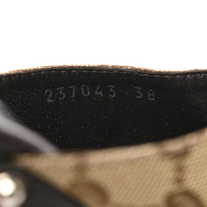 Gucci Monogram Cellarius Soft Calfskin Icon Bit Platform High Heel Slides 38 Beige Ebony Cocoa 6 of 8