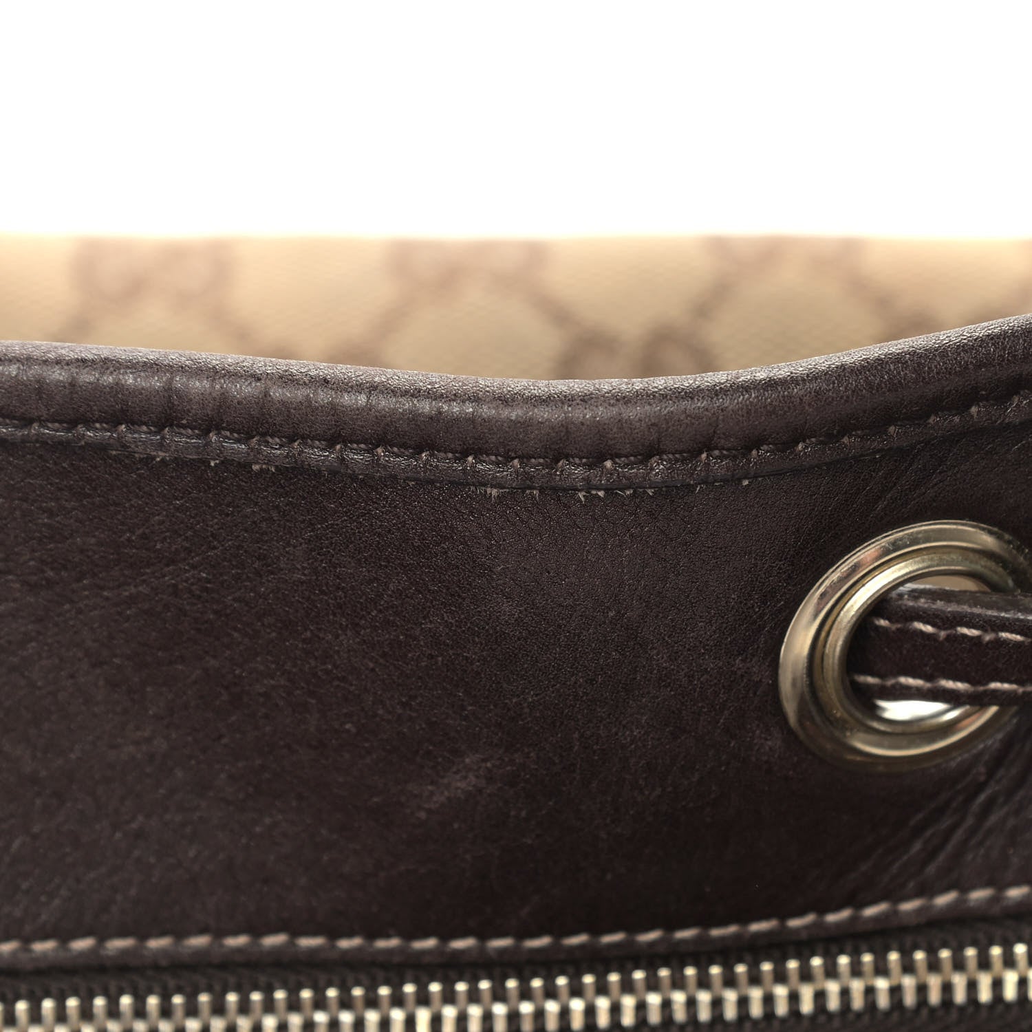 Gucci Monogram Peggy Braided Tote Dark Brown 12 of 14