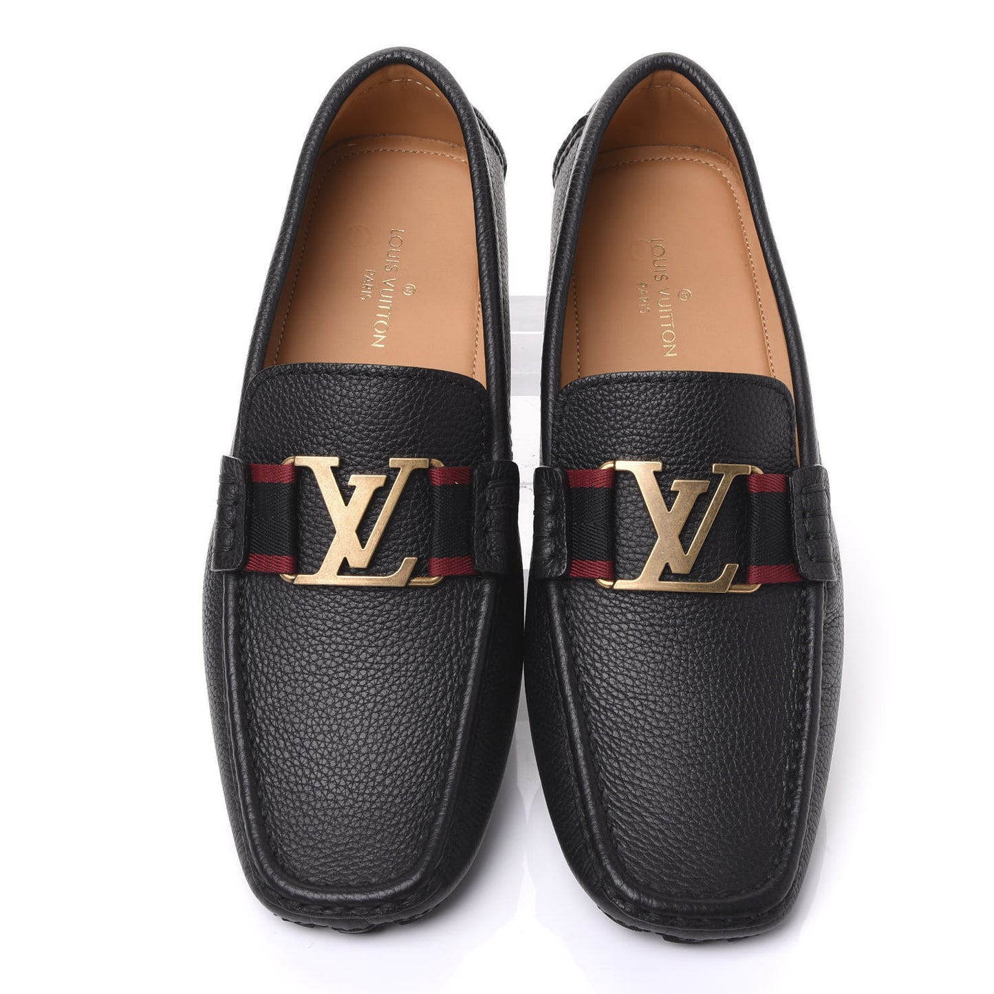 Grained Calfskin Monte Carlo Car Shoe Moccasin Loafers 5 Black