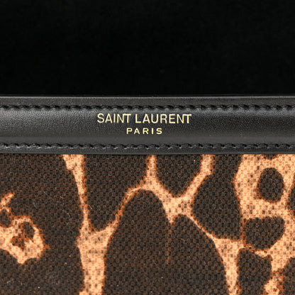 Saint Laurent Canvas Leopard Print Mini Classic Monogram Cassandra Top Handle Black 6 of 11
