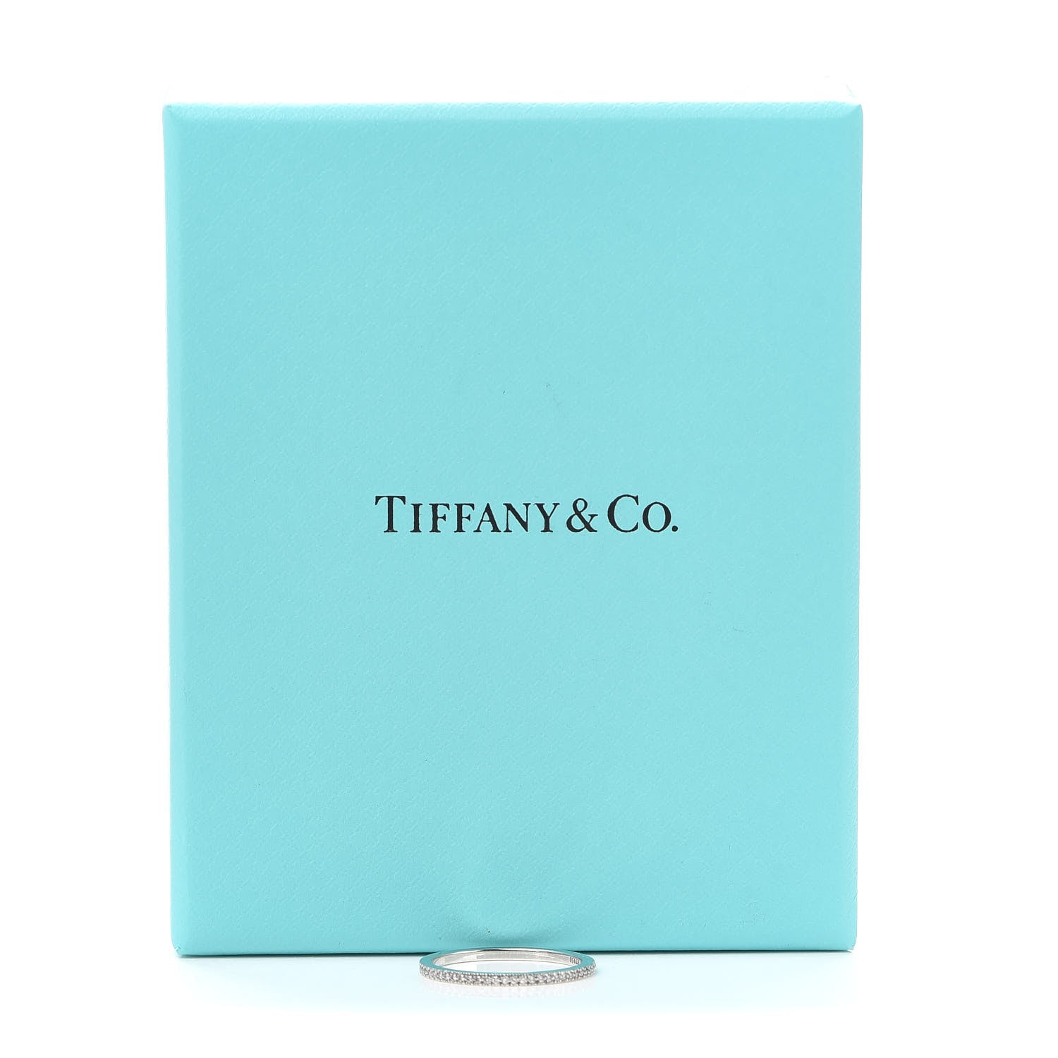 Tiffany Platinum Diamond .07ctw Half Circle Lucida Band Ring 53 6.5 5 of 5