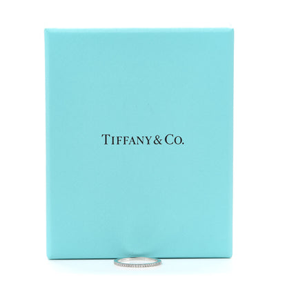Tiffany Platinum Diamond .07ctw Half Circle Lucida Band Ring 53 6.5 5 of 5