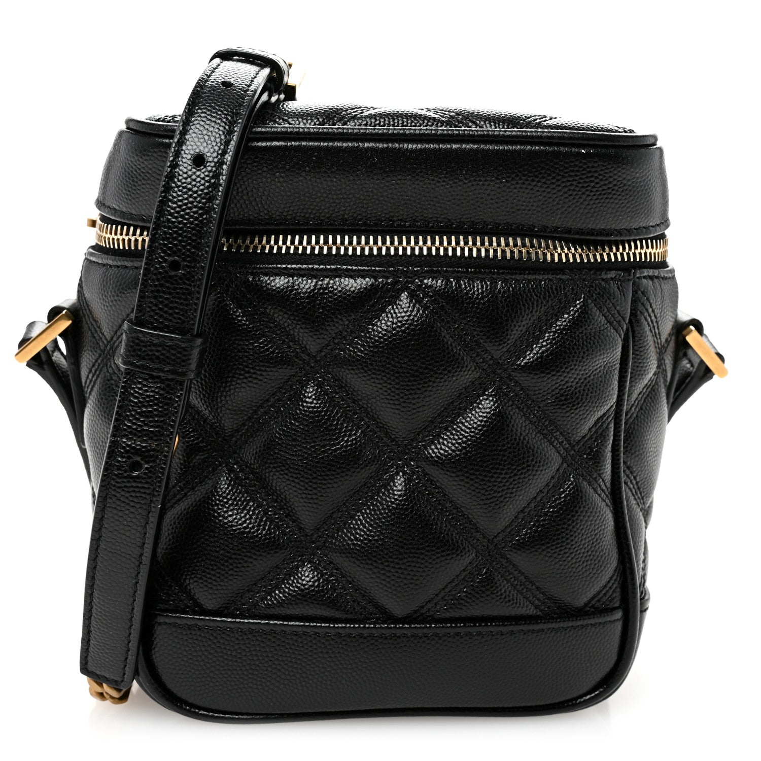 Saint Laurent Grain de Poudre Quilted 80's Vanity Bag Black 1 of 11