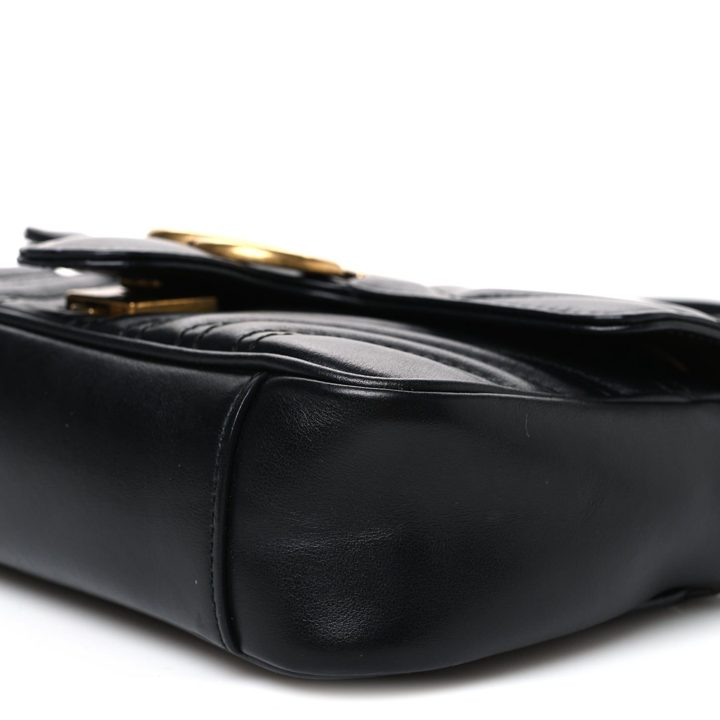 Calfskin Matelasse Mini GG Marmont Shoulder Bag Black