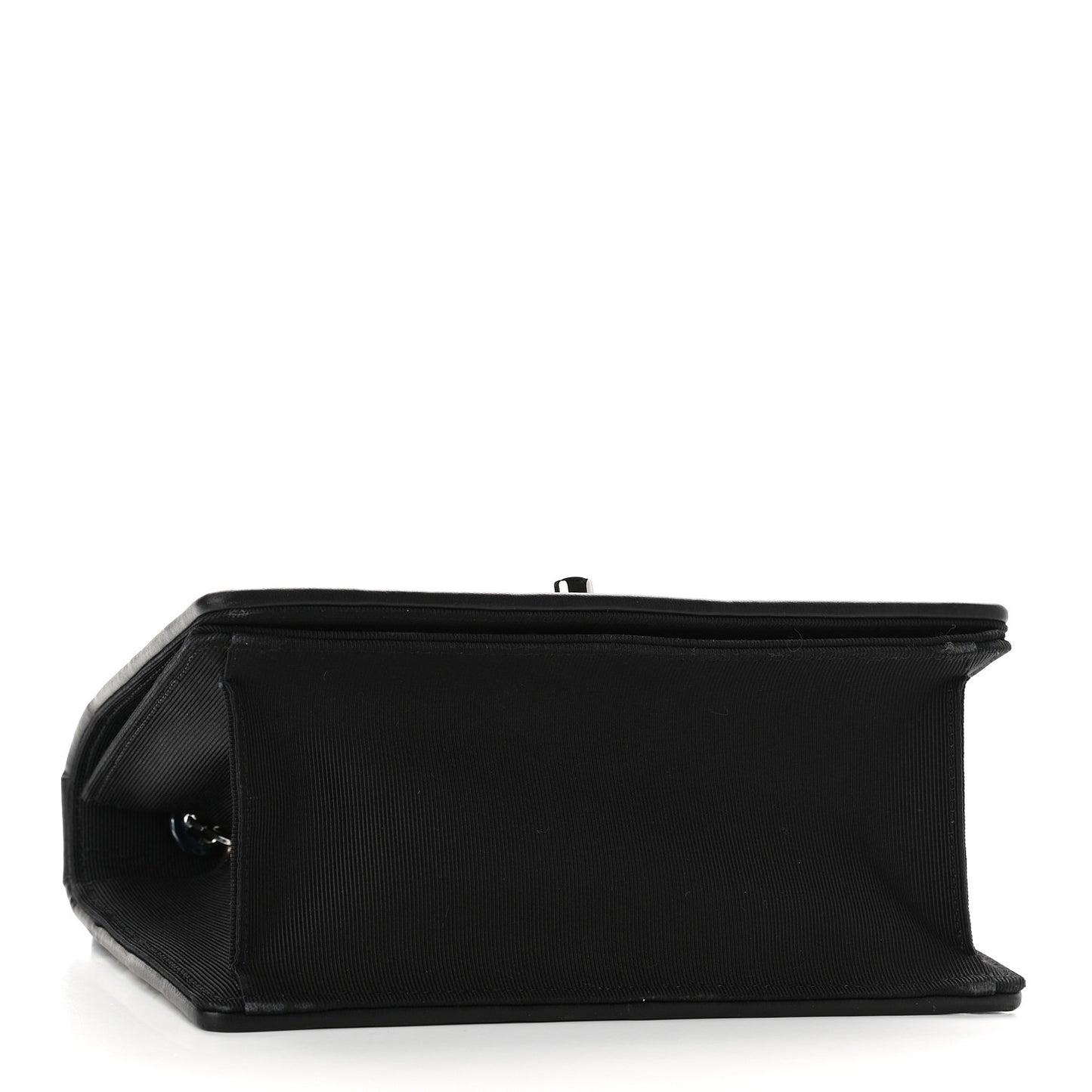Lambskin Chevron Quilted Small Couture Flap Black White