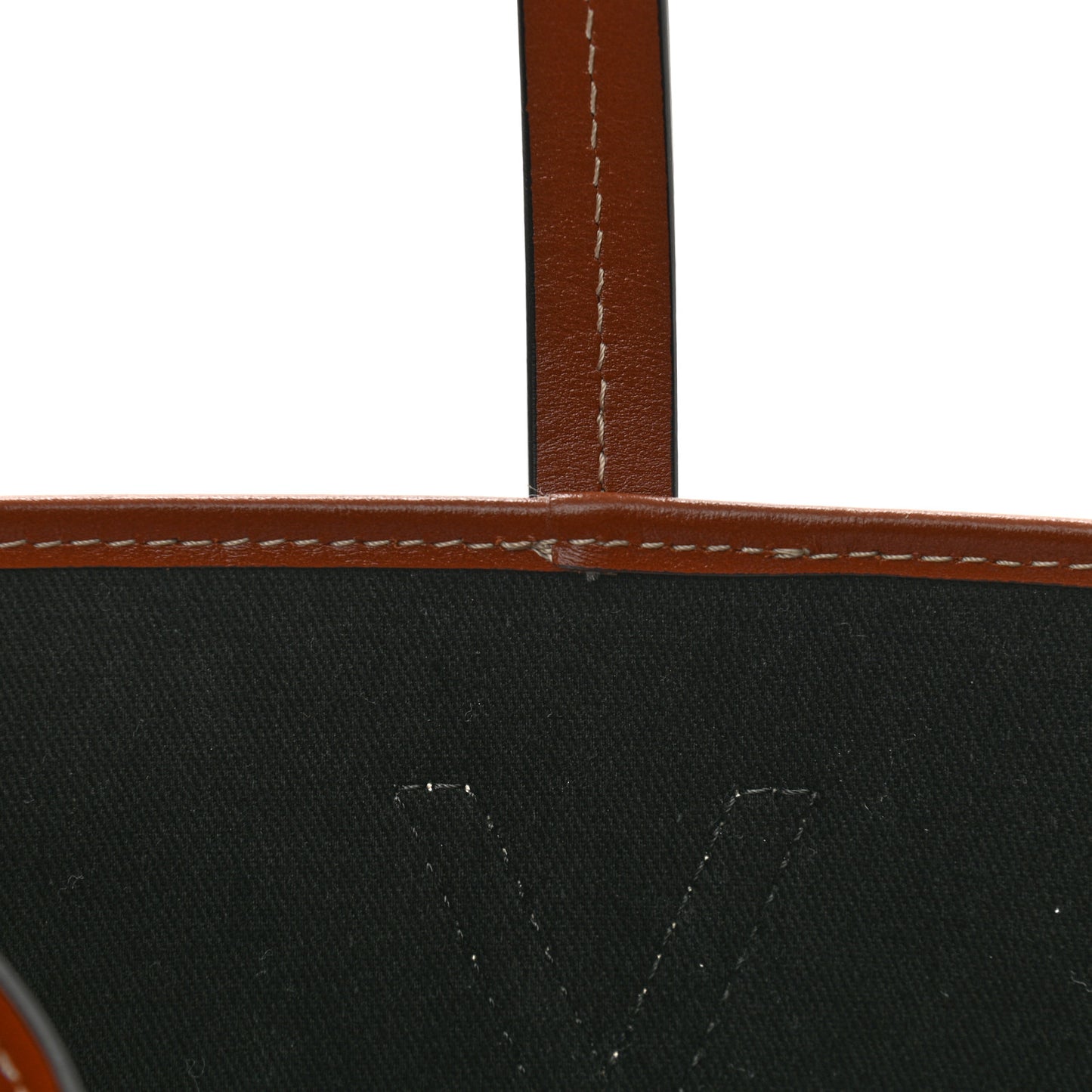 Coated Canvas Calfskin La Greca Signature Shopper Tote Bag Black Caramel