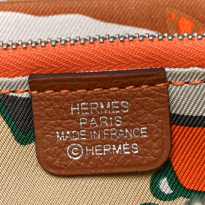 Hermes Evercolor Silk'in Compact Wallet Gold Orange Gris Mouette 6 of 8