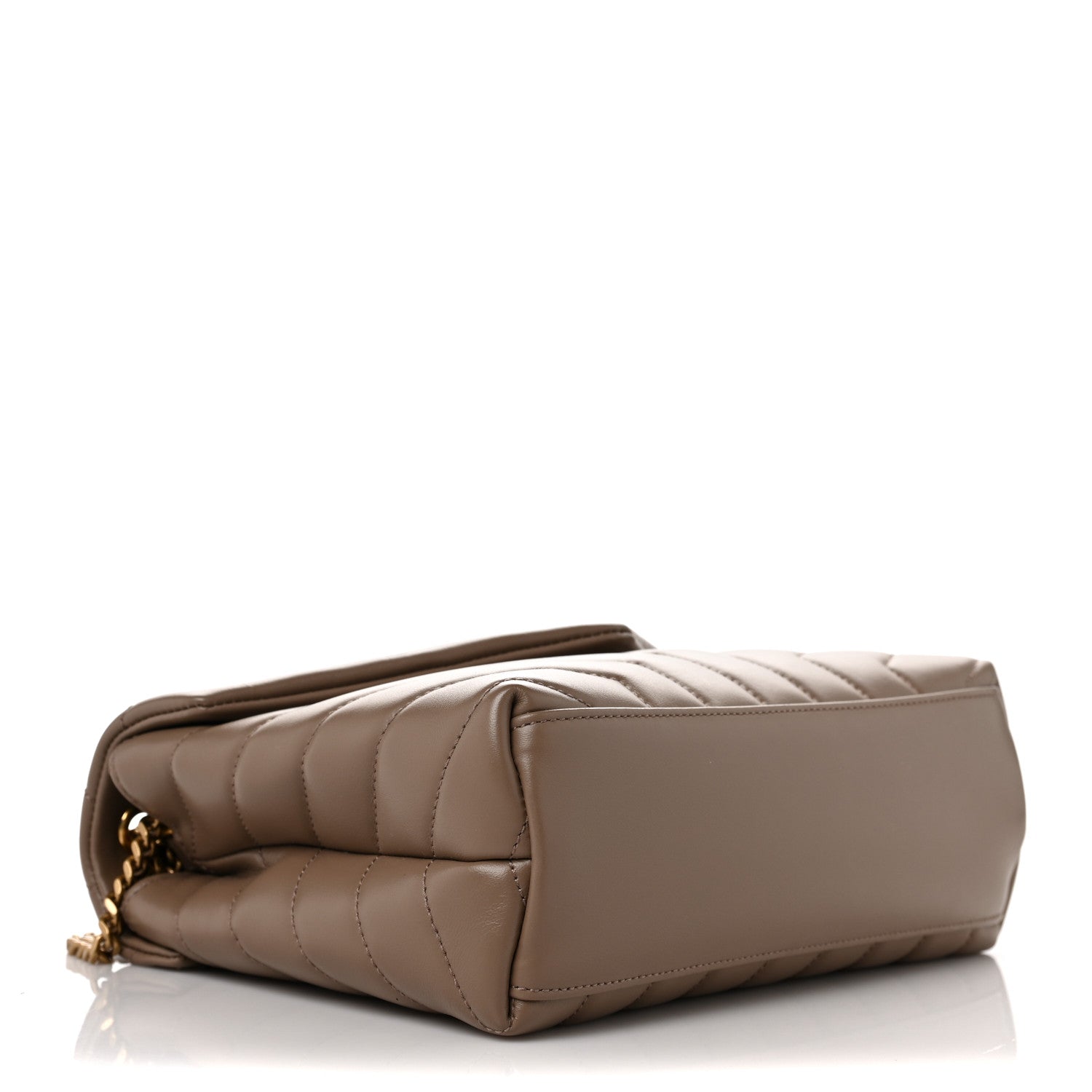 Saint Laurent Calfskin Y Quilted Monogram Small Loulou Chain Satchel Taupe 3 of 8