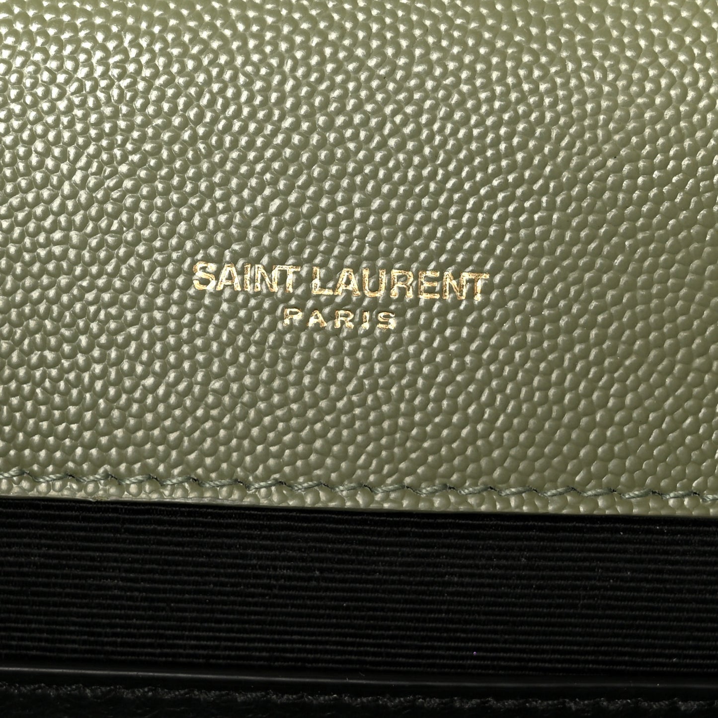 Grain De Poudre Textured Mixed Matelasse Triquilt Medium Monogram Satchel Light Sage