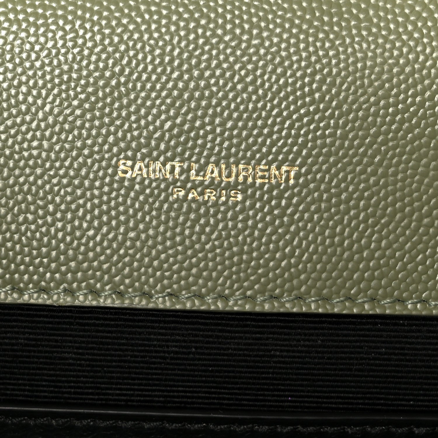 Saint Laurent Grain De Poudre Textured Mixed Matelasse Triquilt Medium Monogram Satchel Light Sage 6 of 11
