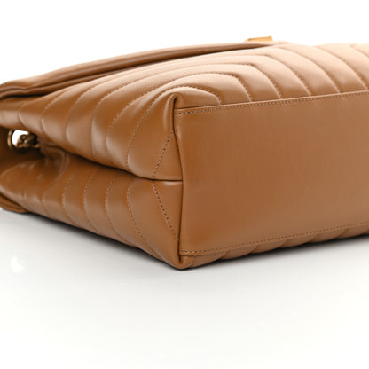 Saint Laurent Calfskin Y Quilted Monogram Medium Loulou Chain Satchel Dark Natural 9 of 10