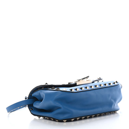 Valentino Garavani Vitello Mini Rockstud Flap Saddle Crossbody Bag Light Sapphire 4 of 10
