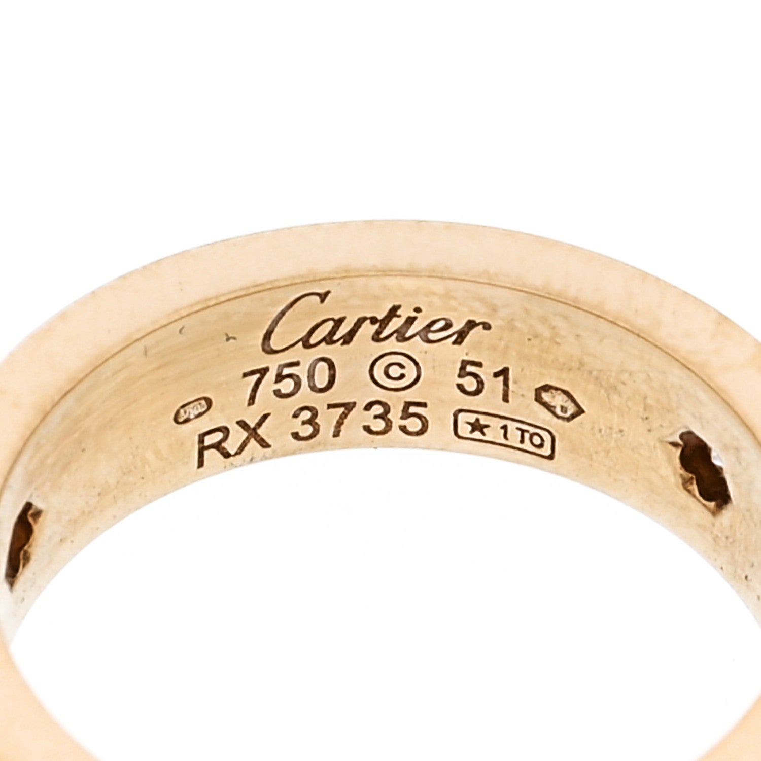 Cartier 18K Yellow Gold 3 Diamond 5.5mm LOVE Ring 51 5.75 4 of 4