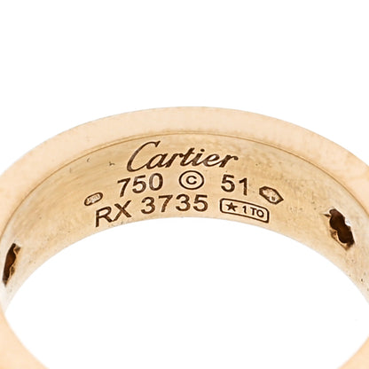 Cartier 18K Yellow Gold 3 Diamond 5.5mm LOVE Ring 51 5.75 4 of 4