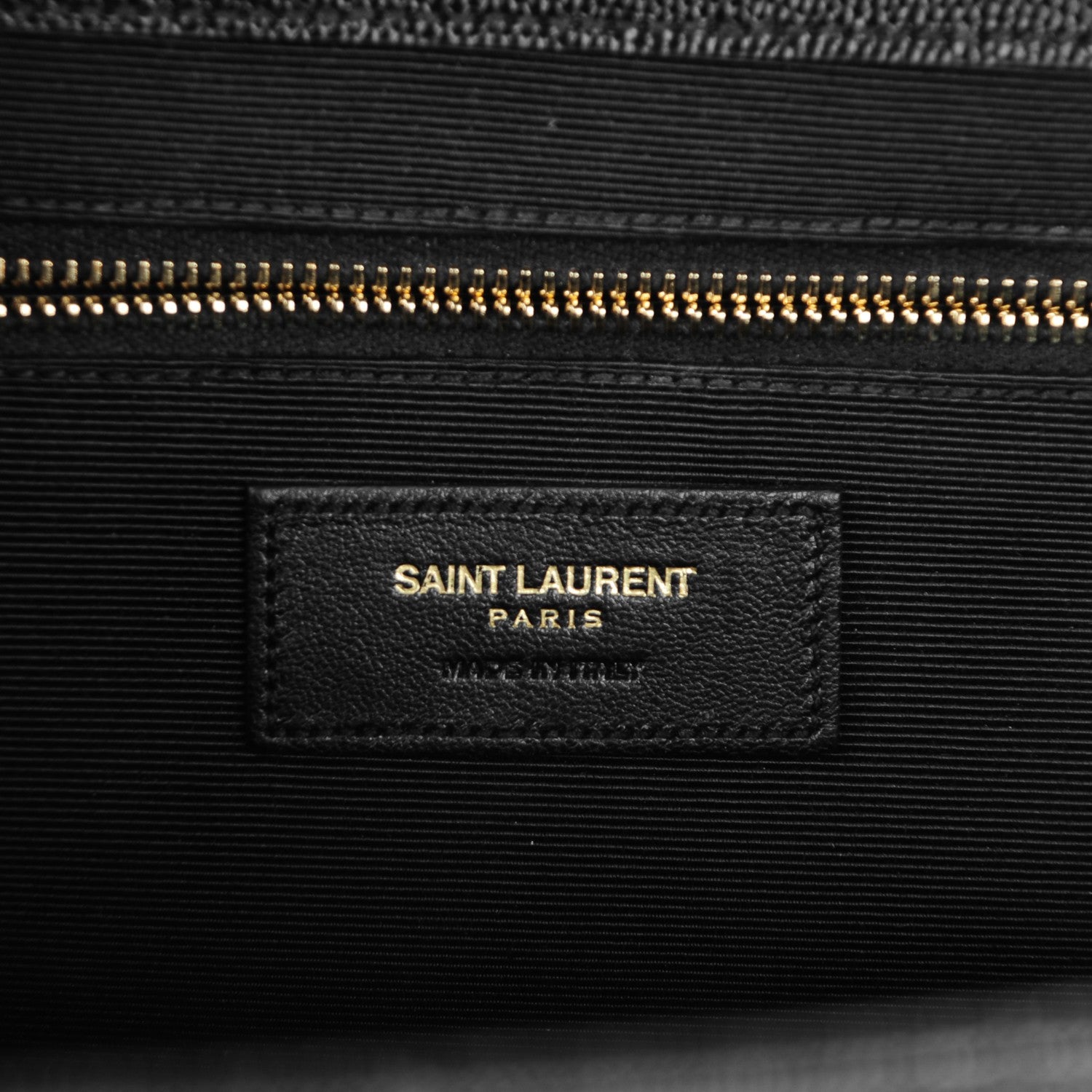 Saint Laurent Grain De Poudre Matelasse Chevron Large Monogram Satchel Black 6 of 9