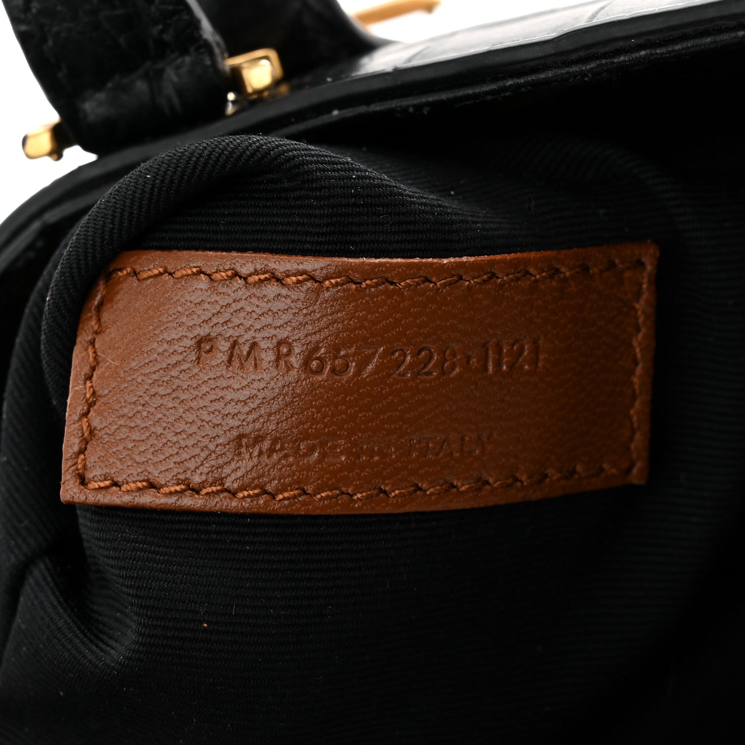 Saint Laurent Calfskin Crocodile Embossed Le 5 A 7 Hobo Black 7 of 10