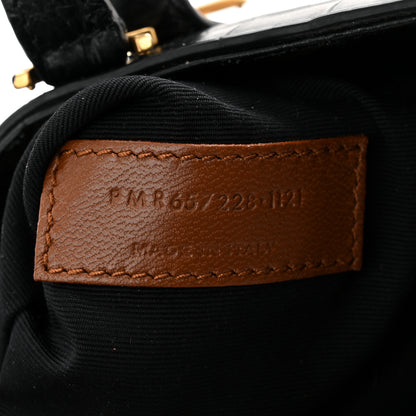 Saint Laurent Calfskin Crocodile Embossed Le 5 A 7 Hobo Black 7 of 10