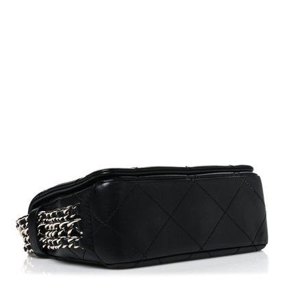 Chanel Lambskin Quilted Mini Chain Rows Flap Black 4 of 10